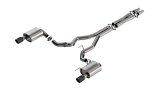 Borla ATAK Cat-Back Systems for 2024-2025 MUSTANG - 140961CFBA Exhaust System, ATAK, Cat-back, Stainless, Split Rear Exit, Turbo Muffler, Dual, 3.00 in. Diameter, Carbon Fiber Black Anodized Tips, Ford, Kit thumbnail 1