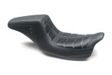 Mustang Motorcycle Products Squareback Seats 75239GM 08-21 HD Electra Glide,Rd Glide,Rd King,St Glide 1PC Seat - Black w/Gry Stitching thumbnail 2