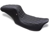 Mustang Motorcycle Products Squareback Double Diamond Stitched Seats 75299 08-24 HD FL Touring 1PC Seat - Black thumbnail 1