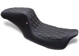 Mustang Motorcycle Products Squareback Double Diamond Stitched Seats 75299 08-24 HD FL Touring 1PC Seat - Black thumbnail 2