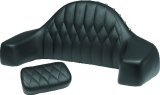 Mustang Motorcycle Products Squareback Double Diamond Stitched Seats 75299GM 08-24 HD FL Touring 1PC Seat - Black w/ Grey Stitching thumbnail 3