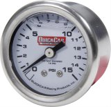 QuickCar Mini Fuel Pressure Gauges 611-9015 Gauge, Pressure, 0-15 psi, 1/1/2 in., Analog, Mechanical, Liquid Filled, White Face, 1/8 in. NPT, Each thumbnail 1