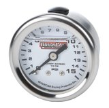 QuickCar Mini Fuel Pressure Gauges 611-9015 Gauge, Pressure, 0-15 psi, 1/1/2 in., Analog, Mechanical, Liquid Filled, White Face, 1/8 in. NPT, Each thumbnail 2