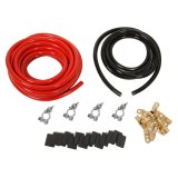 QuickCar Drag Kits 57-012 Battery Cable Kit, 2 AWG, 25 ft Red, 8 ft. Black Cable, 2 Battery Terminals, Gold-Plated Terminals, Kit thumbnail 1