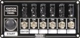 QuickCar Ignition Control Panels 50-863 Electrical Switch Panels, Panels, 6 Switches, Toggle Style, Push Button Starter Switch, Aluminum, Black, Dash Mount, Kit thumbnail 1