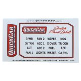 QuickCar Replacement Switch Panel Labels 50-003 Decals and Stickers, Labels, Logo, Vinyl, White/Black, Adhesive, Each thumbnail 1