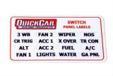 QuickCar Replacement Switch Panel Labels 50-003 Decals and Stickers, Labels, Logo, Vinyl, White/Black, Adhesive, Each thumbnail 2