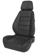 Corbeau Sport Black Leather Seat L90001PR Bucket and Bench Seats, Seats, Adjustable Bucket, Leather, Black, Stitching, Lever Recline, Pair thumbnail 7