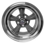 American Racing VN105D Torq-Thrust D Gray Wheels 15x8.5 Wheel, D, Aluminum, Gray, 15 in. x 8.5 in., 5 x 4.75 in. Bolt Circle, 3.77 in. Backspace, Each thumbnail 2