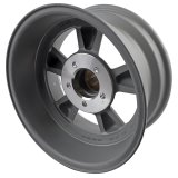 American Racing VN105 Torq-Thrust D Gray Wheels with Machined Lips 15x7 Wheel, D, Aluminum, Matte Lip, 15 in. x 7.0 in., 5 x 4.75 in. Bolt Circle, 3.760 in. Backspace, Each thumbnail 1