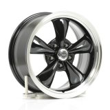 American Racing AR105 M Torq-Thrust Black Wheels 17x8 Wheel, M, Aluminum, Black/Silver, 17 in. x 8 in., 5 x 4.75 in. Bolt Circle, 4.5 in. Backspace, Each thumbnail 2