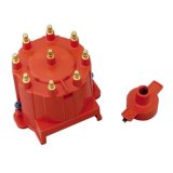 MSD Distributor Cap and Rotor Kits 8406 Rotor, Red, Male/HEI, Brass Terminals, Screw-Down, Buick, Cadillac, Chevy, GMC, Oldsmobile, Pontiac V8 thumbnail 2