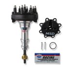 MSD Pro-Billet Crank Trigger Distributors 83795 Distributor, Trigger, Male/HEI, Bronze Gear, Standard Rotation, Black Cap, Billet Aluminum Housing, Natural, Ford, Each thumbnail 4