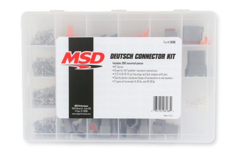 MSD Deutsch Connector Kits 8188 Wire Connectors, Kit, 360 Piece, Includes 2, 3, 4, 6, 8, and 12 Pin Housings, Pins, Seals, Wedges, Clear Plastic Case, Each thumbnail 9
