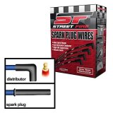 MSD Street Fire Spark Plug Wire Sets 5574 Sets, Fire, Assembled, Coil Pack Terminal Ends, Spiral Core, Black, 8.00mm Diameter, Chevrolet, GMC, 4.8L, 5.3L, 6.0L, Set thumbnail 3