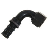 Aeroquip Socketless Hose Ends FBL1535 Fitting, End, AQP Socketless, 90 Degree, -12 AN Barb to Female -12 AN, Aluminum, Black Anodized, Each thumbnail 1
