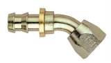Aeroquip Socketless Hose Ends FBM1439 Fitting, End, AQP Socketless, 45 Degree, -6 AN Barb to Female -6 AN, Steel, Natural, Each thumbnail 2