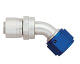 Aeroquip Crimp Hose Ends FBM4121 Fitting, End, AQP Hose, 45 Degree, -4 AN to Female -4 AN, Aluminum,, Natural/Red, Each thumbnail 1
