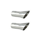 Pypes Stainless Steel Round, Polished 2.50 Inch Exhaust Tip EVT34 Tips, Steel, Polished, Slant Cut, 2.5 in. Inlet/Outlet, Pair thumbnail 3