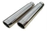 Pypes Stainless Steel Round, Polished 2.50 Inch Exhaust Tip EVT51B TIPS 2.5"-3"x12" rolled thumbnail 1