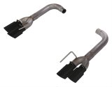 Pypes Axle-Back Exhaust Systems SFM88MSB Axle Back System; Split Rear Quad Exit; 3 in. quad 304 SS Black Coated tips; Hardware included; Muffler Delete thumbnail 1