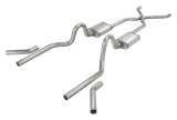 Pypes H-Bomb Exhaust Systems SGC40 System, Crossmember Back w/H-Pipe 55-57 Tri-Five Chevy Split Rear Dual Exit 2.5 in Int & Tail Pipe Hardware thumbnail 2