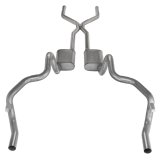 Pypes H-Bomb Exhaust Systems SGF41R System, Crossmember Back w/H-Pipe 70-74 F-Body Split Rear Dual Exit 2.5 in Int & Tail Pipe Race Pro Mufflers/Hardware thumbnail 1