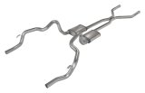 Pypes H-Bomb Exhaust Systems SGF41R System, Crossmember Back w/H-Pipe 70-74 F-Body Split Rear Dual Exit 2.5 in Int & Tail Pipe Race Pro Mufflers/Hardware thumbnail 2