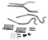 Pypes Turbo Pro Exhaust Systems SGA30T Systems, Pro, Crossmember-Back, Without X-Pipe, Stainless Steel, Natural, Mufflers, Buick, Chevy, Oldsmobile, Pontiac, Kit thumbnail 1