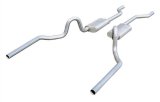Pypes Turbo Pro Exhaust Systems SGA29T Systems, Pro, Crossmember-Back, Without X-Pipe, Stainless Steel, Natural, Mufflers, Oldsmobile, Pontiac, Kit thumbnail 1