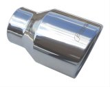 Pypes Stainless Steel Round, Polished 3 Inch Exhaust Tip EVT53 Tips, Steel, Polished, Slant Cut, Rolled Edge, 3.0 in. Inlet/4 in. Outlet, Pair thumbnail 3