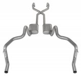 Pypes Street Pro Exhaust Systems SGF911SE Systems, Crossmember Back w/X-Pipe, 75-81 F-Body Split Rear Dual Exit 2.5 in Intermediate thumbnail 1