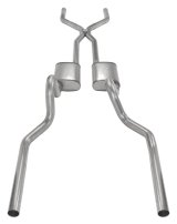 Pypes H-Bomb Exhaust Systems SFM43T Systems, Header/Crossmember-Back, Stainless Steel, Natural, Turbo Pro Mufflers, Ford, Kit thumbnail 3