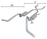 Pypes Race Pro Dual Exhaust Systems SGB30R Systems, 65-70 B-Body Crossmember-Back Hybrid 3" To 2.5" W/ Xpipe thumbnail 2