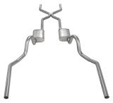 Pypes H-Bomb Exhaust Systems SGA43T Systems, Header/Crossmember-Back, Stainless Steel, Natural, Turbo Pro Mufflers, Buick, Chevy, Oldsmobile, Pontiac, Kit thumbnail 2