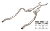 Pypes Race Pro Dual Exhaust Systems SMB13R Exhaust, Pro, Crossmember-Back, Stainless Steel, Natural, X-Pipe, Dodge, Plymouth, B-, V8, Kit thumbnail 2