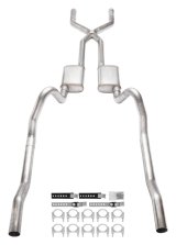 Pypes Race Pro Dual Exhaust Systems SMB13R Exhaust, Pro, Crossmember-Back, Stainless Steel, Natural, X-Pipe, Dodge, Plymouth, B-, V8, Kit thumbnail 3