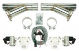 Pypes Electric Cutouts HVE10K Exhaust Cutouts, Two 2.5 in. Diameter, Stainless Y-Dumps, Two 3 in. Diameter Cutouts, Pair, Kit thumbnail 2