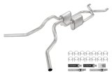 Pypes Race Pro Dual Exhaust Systems SGT75R Systems, Crossmember Back w/ X-pipe System 63-66 GM Truck split side dual exit 2.5 inch intermediate thumbnail 1