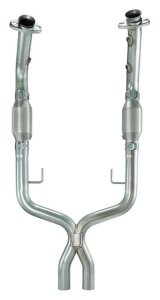 Pypes Performance Exhaust Crossover Pipes XFM26E Xpipe with cat conv,Exhaust X-Pipe Kit Intermediate Pipe 2.5 in w/Ceramic Cats Hardware Incl Natural 304 Stainless Steel thumbnail 1