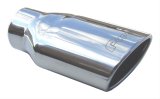 Pypes Stainless Steel Oval, Polished 3 Inch Exhaust Tip EVT28 Tips, Steel, Polished, Slant Cut, 3.0 in. Inlet, Oval in. x 6 in. Outlet, Pair thumbnail 2