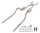 Pypes Race Pro Dual Exhaust Systems SGB45R System, Pro, Crossmember Back, 409 Stainless Steel, Natural, H-Pipe, Rear Exit, Chevy, Impala, Kit thumbnail 6
