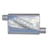 Pypes Violator 409 Stainless Steel 3 Inch Muffler MVV16 Muffler, Series, Steel, Natural, 3.0 in. Offset Inlet/3.0 in. Offset Outlet, Each thumbnail 3