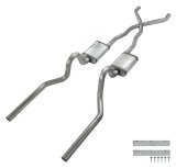 Pypes Street Pro Exhaust Systems SFM05S Systems,Dual Exit Tailpipes:2.5 Inch Mandrel-BentTubing;409 Stainless Steel Construction;65-70 Convertible Mustang, NO staggered shocks. thumbnail 1