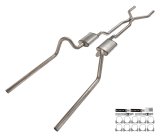 Pypes Street Pro Exhaust Systems SFF41S System, Pro, Crossmember Back, 409 Stainless Steel, Natural, H-Pipe, Rear Exit, Ford, Fairlane, Kit thumbnail 7