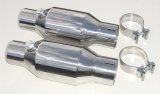 Pypes Mini Catalytic Converters CVM10K Converter, Ceramic Substrate, Stainless Steel, Universal, 2.5 in. Inlet/Outlet, 11 in. Length, Pair thumbnail 1