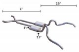 Pypes Race Pro Dual Exhaust Systems SGN30R Systems, 62-67 Nova Hybird 3" To 2.5" Crossmember Back W/ X-Pipe System thumbnail 2
