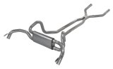 Pypes H-Bomb Exhaust Systems SGF40 System, Crossmember Back Crossflow System w/H-Pipe 67-74 Split Rear Dual Exit 2.5" Int & Tail Pipe Race Pro Mufflers/HW Incl, Natural 409 SS thumbnail 2