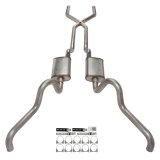 Pypes Turbo Pro Exhaust Systems SFF10T System, Pro, Crossmember Back, 409 Stainless Steel, Natural, X-Pipe, Underbody Exit, Ford, Fairlane, Kit thumbnail 5