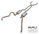 Pypes Turbo Pro Exhaust Systems SFF10T System, Pro, Crossmember Back, 409 Stainless Steel, Natural, X-Pipe, Underbody Exit, Ford, Fairlane, Kit thumbnail 6